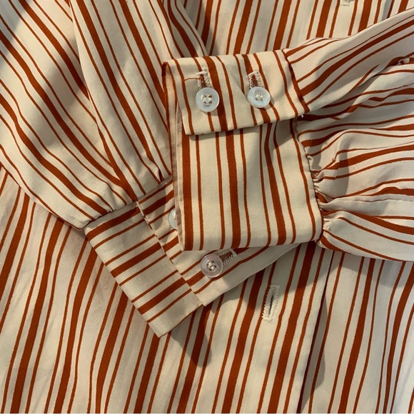 vintage shirt with red stripes on off-white/cream ❤️ - Picture 2 of 2